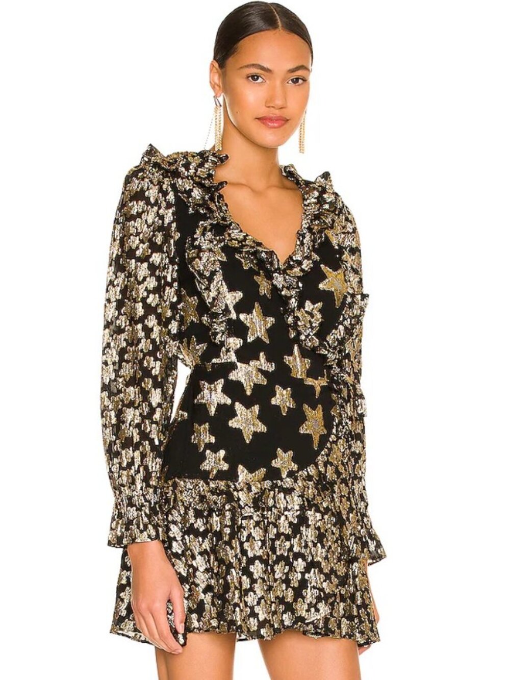 LoveShackFancy Findlay Metallic Star Mini Dress Size 4